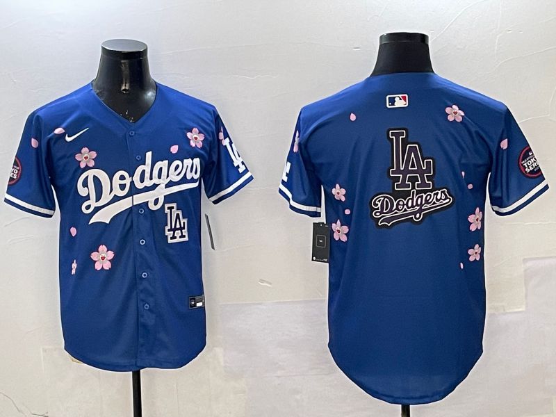 Men Los Angeles Dodgers Blank Blue Sakura Edition 2025 Nike MLB Jersey style 24